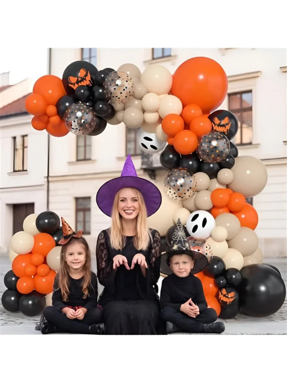 153pcs Burnt Orange Black Halloween Balloon Garland Arch Kit